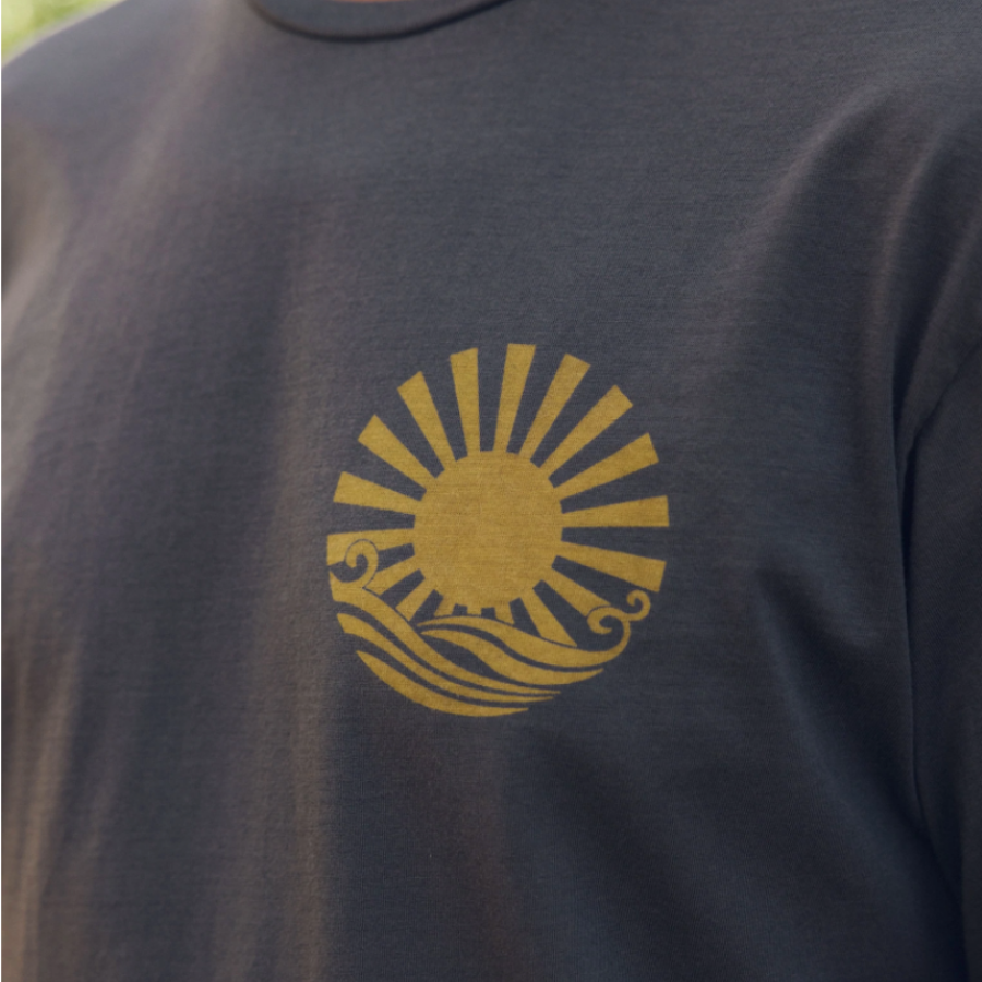 Sun rays on Navy Blue shirt for men by Mollusk