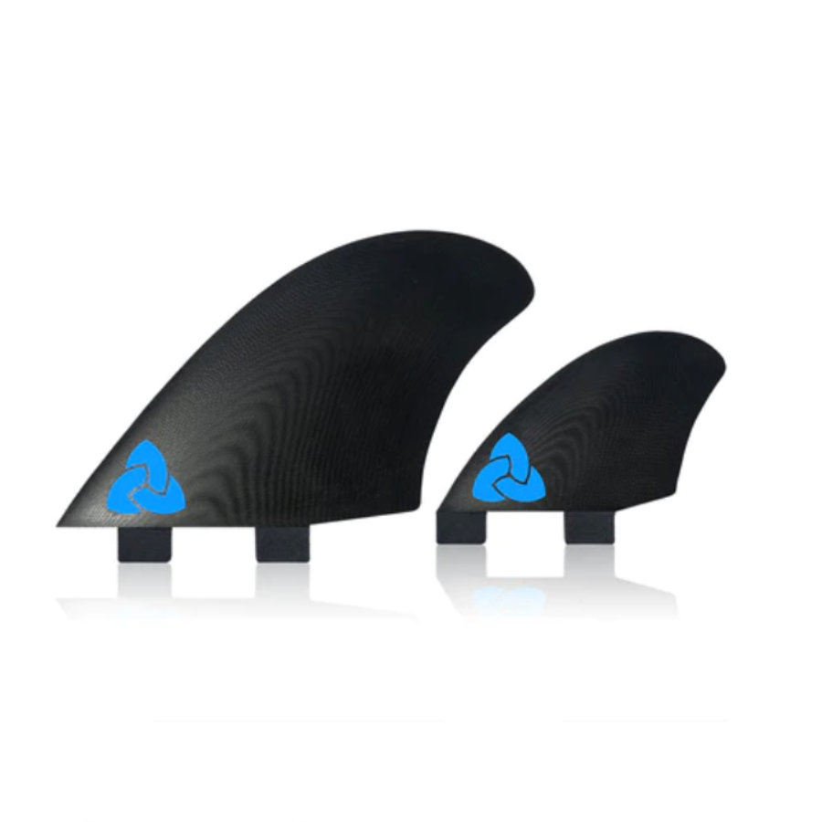 Twin tab quad fins for surfboards by NVS Surf