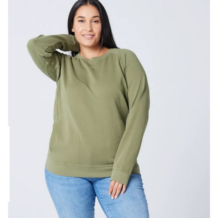 Green unisex crewneck by Known Supply