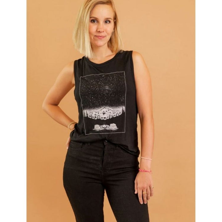 Ladies black tank by Moore Collection 