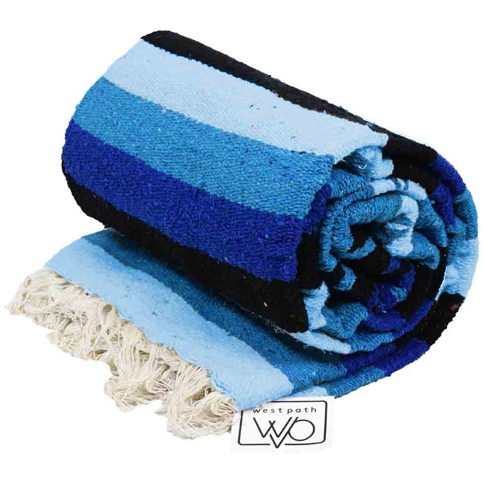 blue yoga blanket