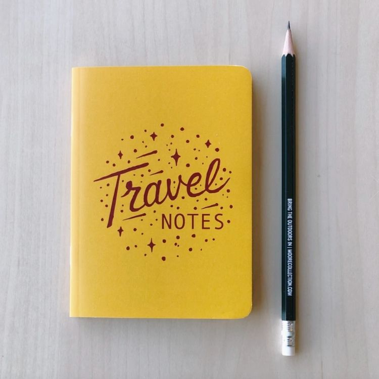 Yellow mini travel notebook by Moore Collection 