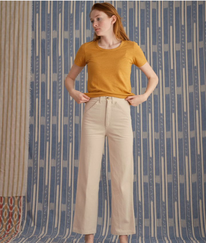 Women's off-white cotton pants by Mollusk