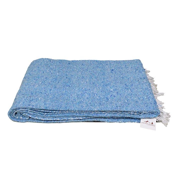 Solid Mexican Blanket - Blue Baja Blankets West Path 