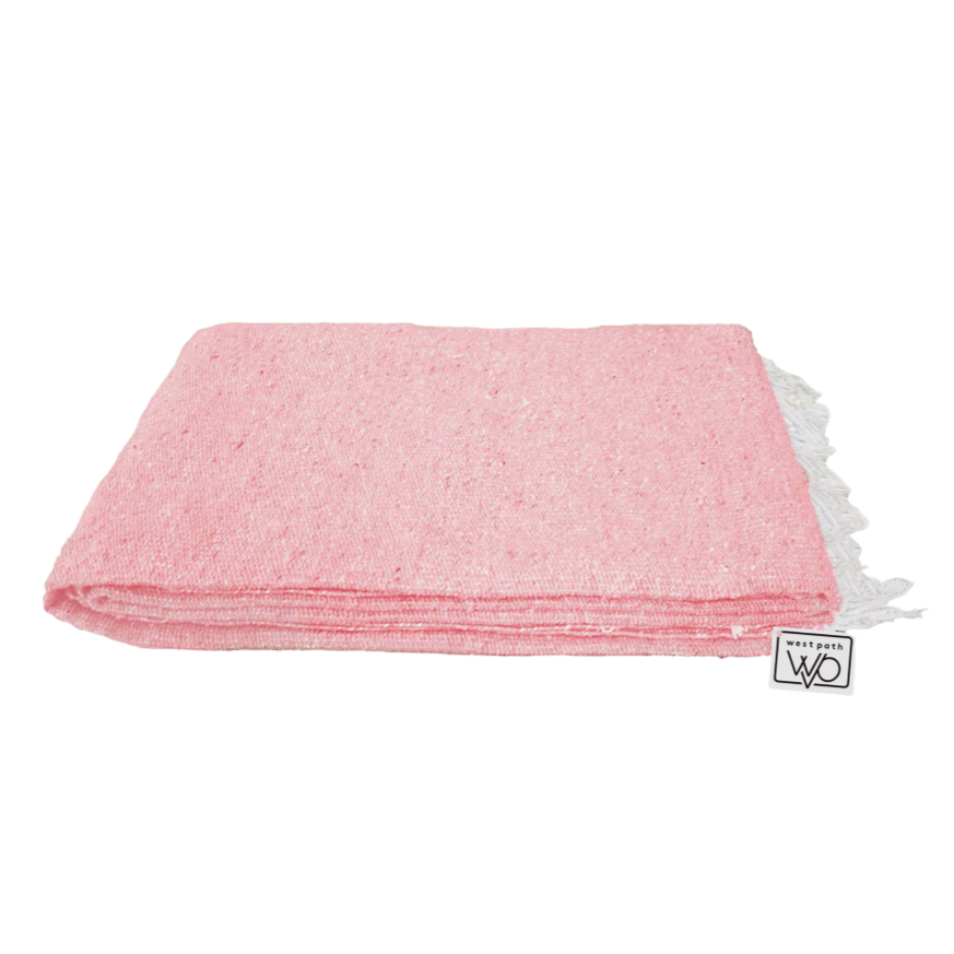 Solid Pink Mexican Blanket