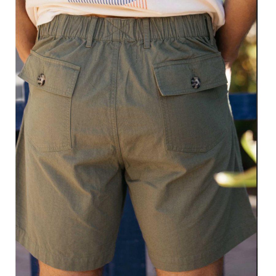 Green cotton shorts for men by Mollusk