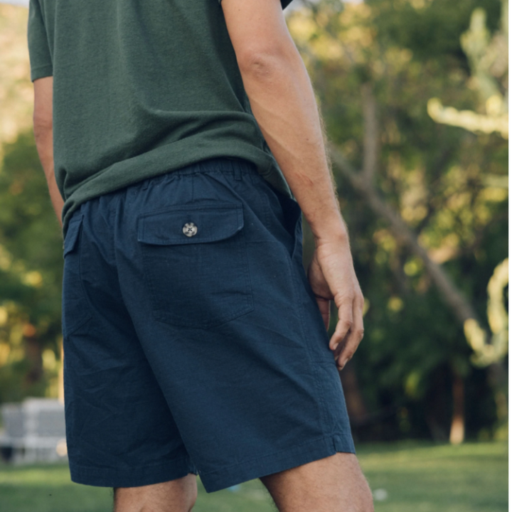 Mens cotton shorts in navy blue 