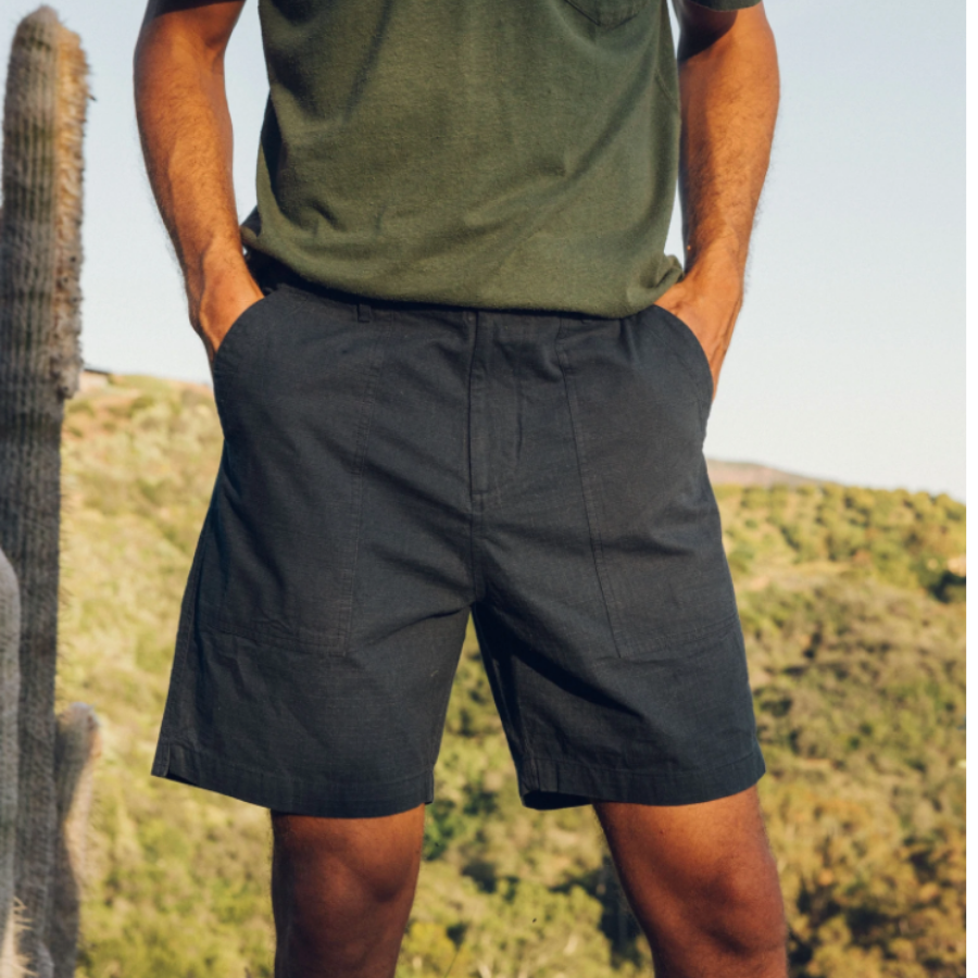 Navy salvador shorts for men by Mollusk