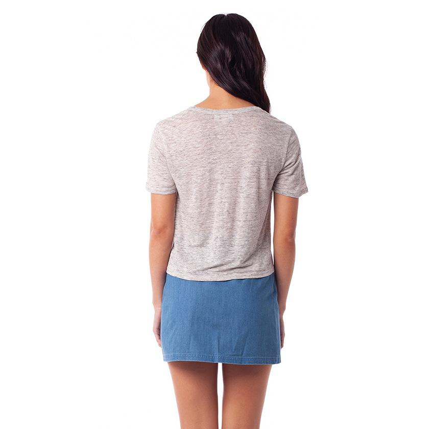 Women's Crop Grey Short Sleeve