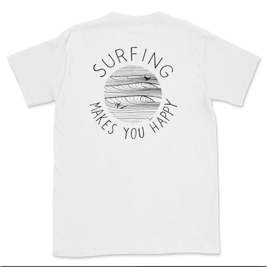 Surfing Makes You Happy Organic Unisex Tee