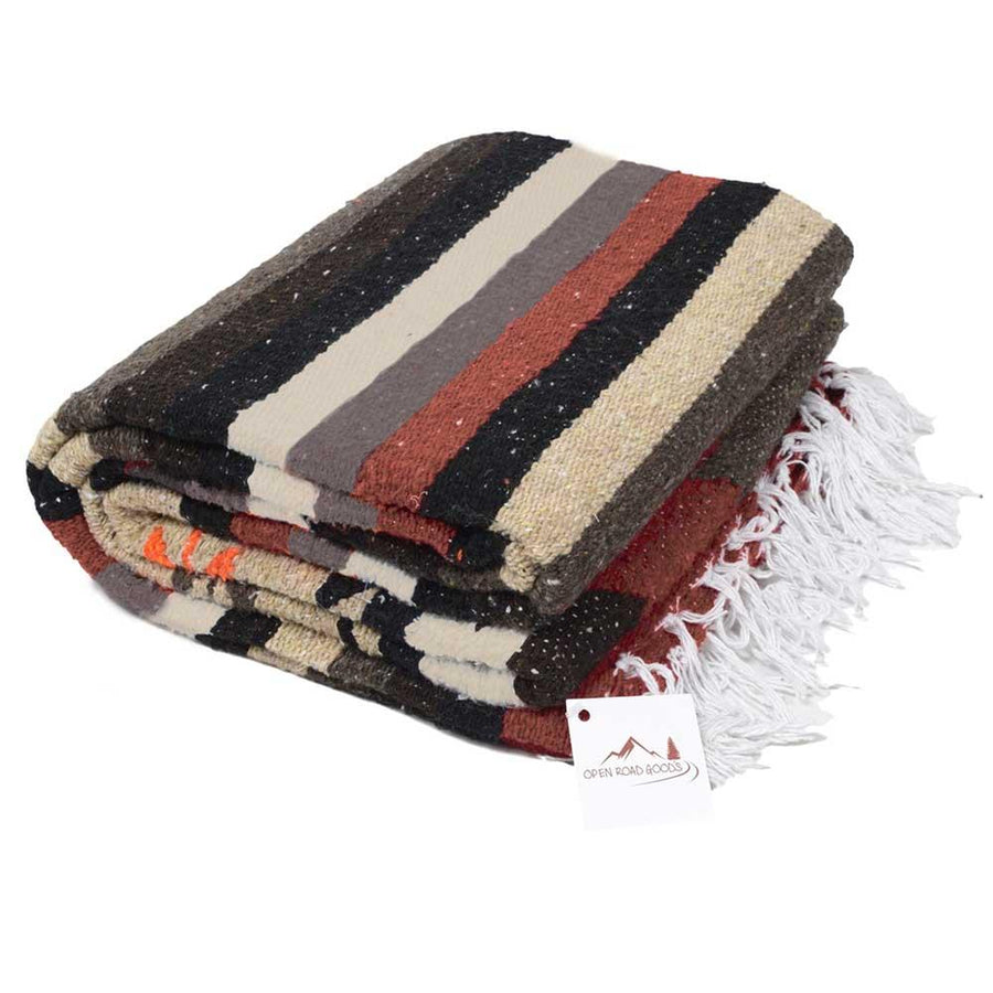 Mexican Diamond Blanket Tan Brown XL Thick Heavy Weight Handmade