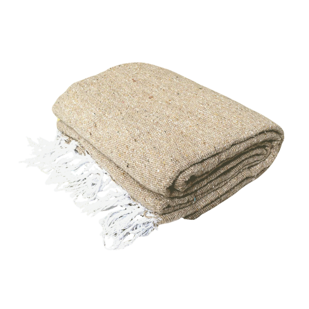 Solid Tan Mexican Blanket Natural Brown Handmade Mexican Blankets West Path