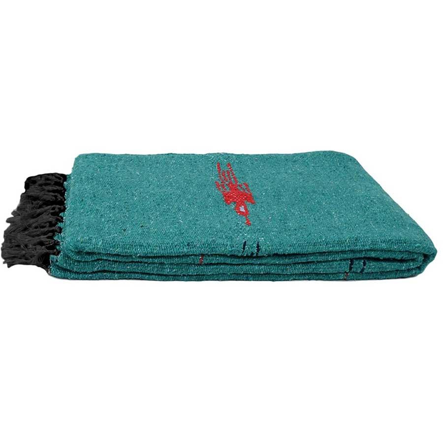Teal Mexican Yoga Blanket