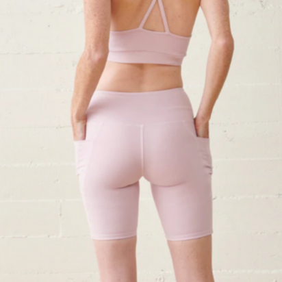 Light pink bike shorts for women by WVN
