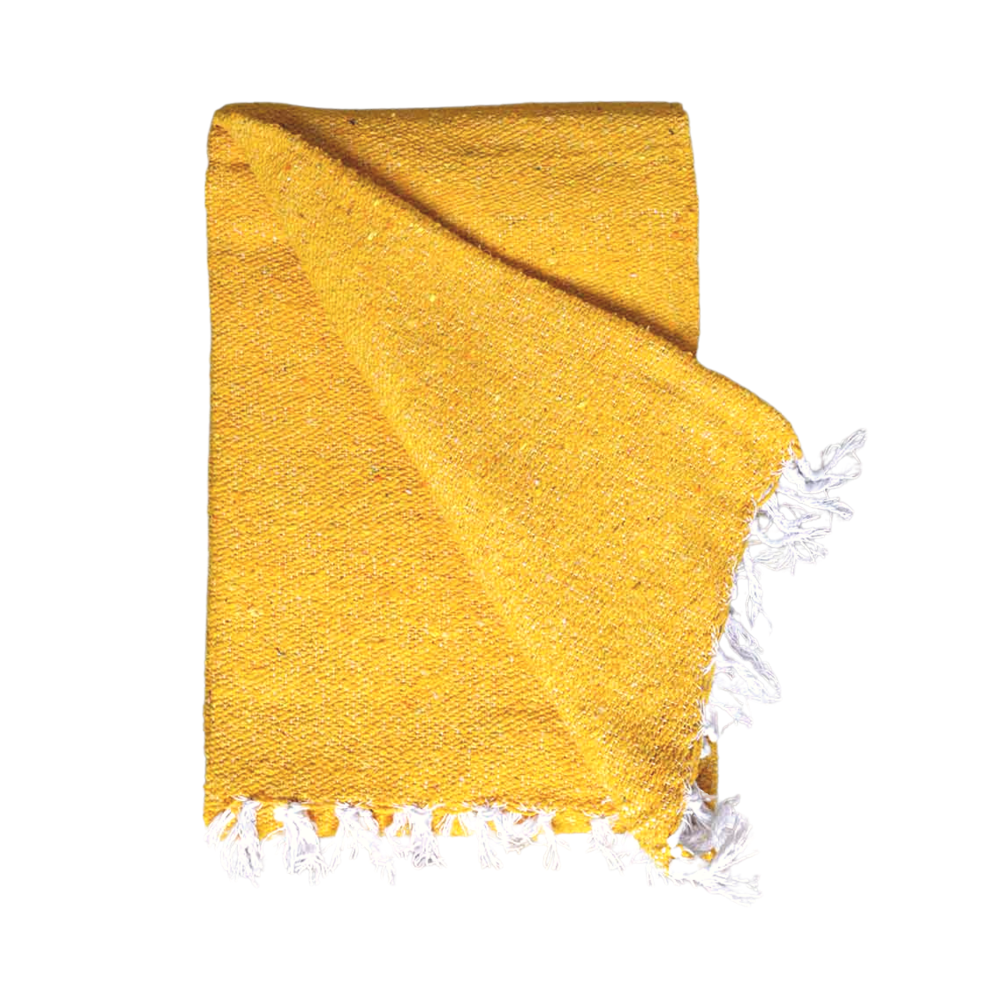 Yellow throw blanket